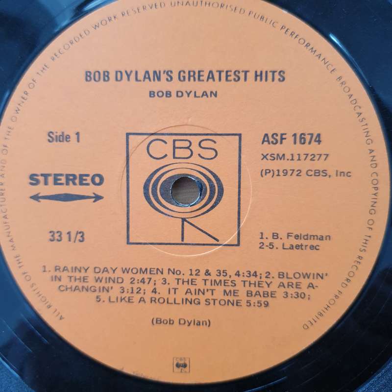 Bob Dylan  Bob Dylan's Greatest Hits - Vinyl LP Record - Very-Good- Quality (VG-)