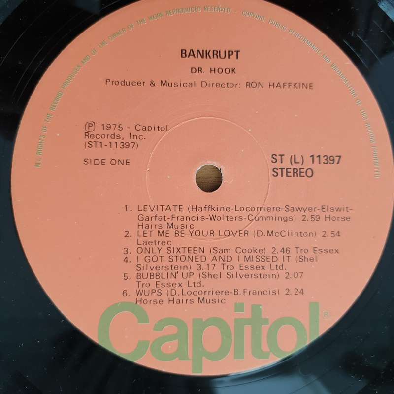 Dr. Hook  Bankrupt - Vinyl LP Record  (VG+)