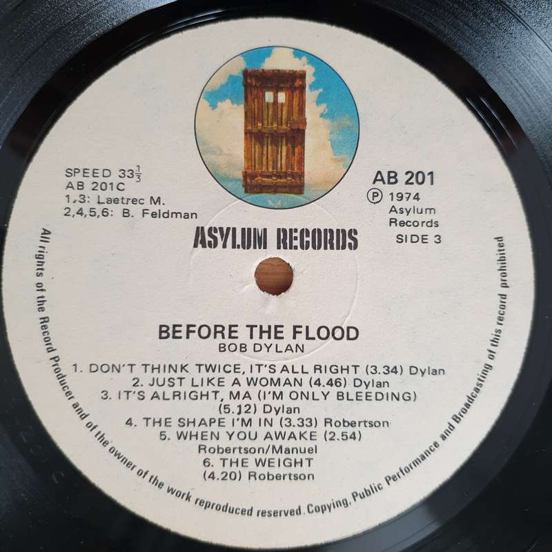 Bob Dylan / The Band  Before The Flood - Double Vinyl LP Record - Very-Good- Quality (VG-)
