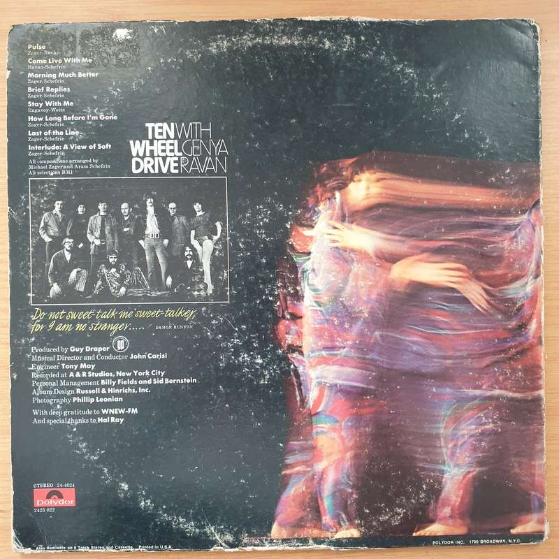 Ten Wheel Drive With Genya Ravan  Brief Replies - Vinyl LP Record - Good+ Quality (G+) (gplus)