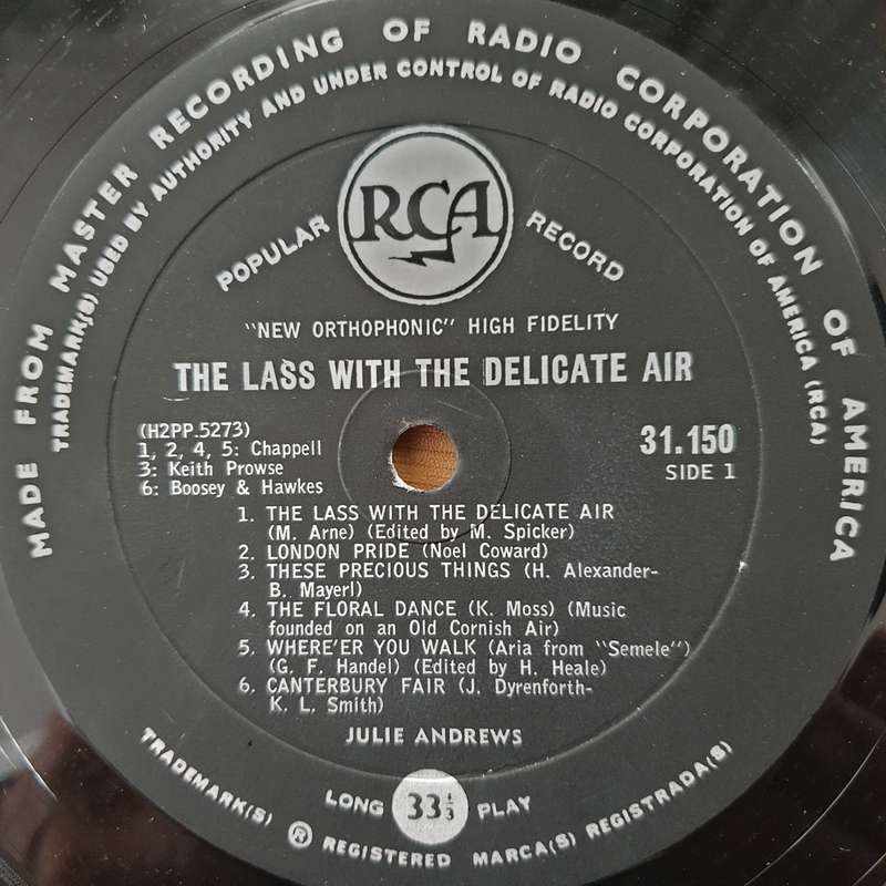 Julie Andrews  The Lass With The Delicate Air - Vinyl LP Record - Very-Good Quality (VG)  (verry)