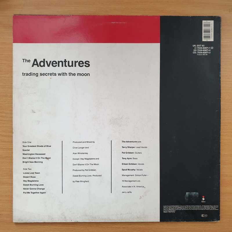 The Adventures  Trading Secrets With The Moon - Vinyl LP Record - Very-Good+ Quality (VG+)