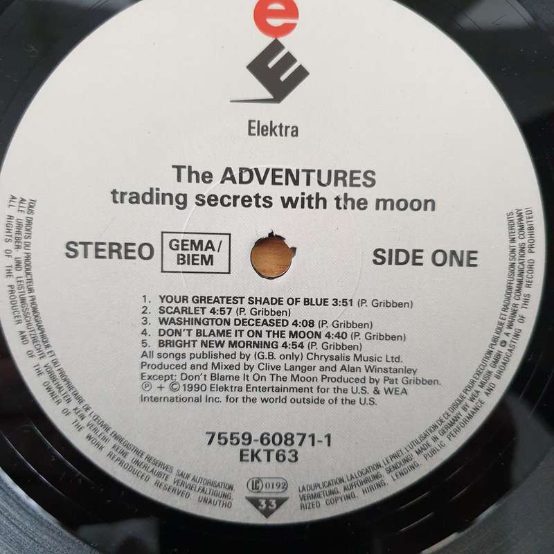 The Adventures  Trading Secrets With The Moon - Vinyl LP Record - Very-Good+ Quality (VG+)