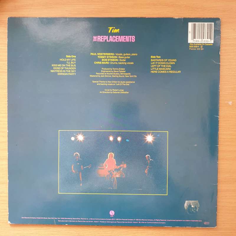 The Replacements  Tim -  Vinyl LP Record - Very-Good+ Quality (VG+) (verygoodplus)