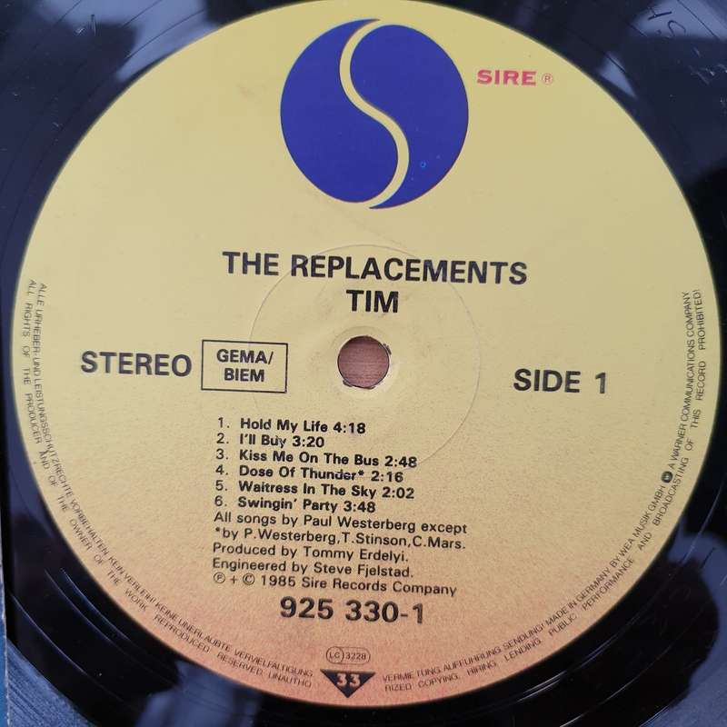 The Replacements  Tim -  Vinyl LP Record - Very-Good+ Quality (VG+) (verygoodplus)