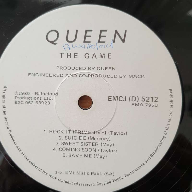 Queen  The Game-  Vinyl LP Record - Opened  - Very-Good- Quality (VG-)
