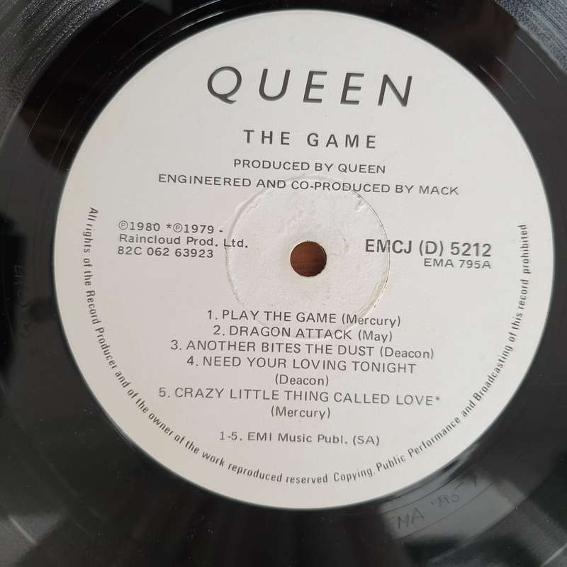 Queen  The Game-  Vinyl LP Record - Opened  - Very-Good- Quality (VG-)