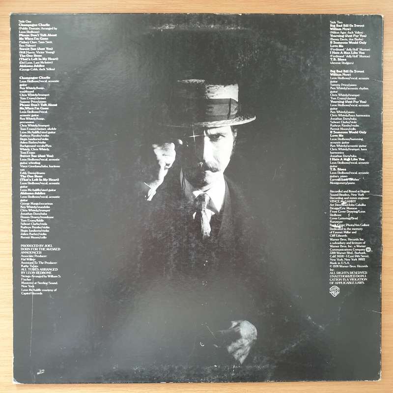 Leon Redbone  Champagne Charlie - Vinyl LP Record - Very-Good+ Quality (VG+) (verygoodplus)