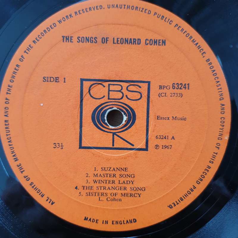 Leonard Cohen  Songs Of Leonard Cohen (UK) - Vinyl LP Record - Good+ Quality (G+) (gplus)