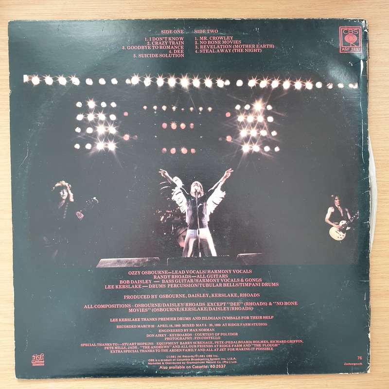 Ozzy Osbourne  Blizzard Of Ozz - Vinyl LP Record - Very-Good+ Quality (VG+) (verygoodplus)