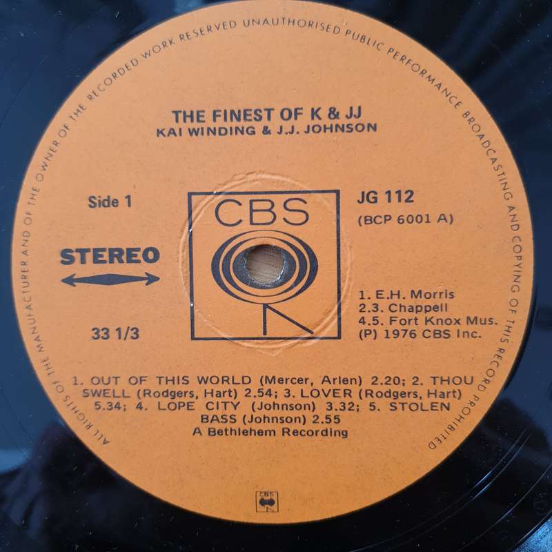 Kai Winding & J.J. Johnson  The Finest Of K & JJ - Vinyl LP Record - Very-Good+ Quality (VG+) ...