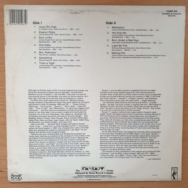Booker T & The MG's  The Best Of Booker T. & The MGs  Vinyl LP Record - Very-Good+ Quality ...