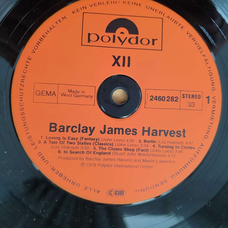 Barclay James Harvest  XII (Germany Pressing) with original Poster & Lyrics - Vinyl LP Record ...