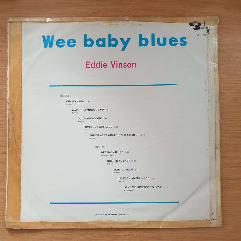 Eddie Vinson  Wee Baby Blues - Vinyl LP Record - Very-Good+ Quality (VG+) (verygoodplus)