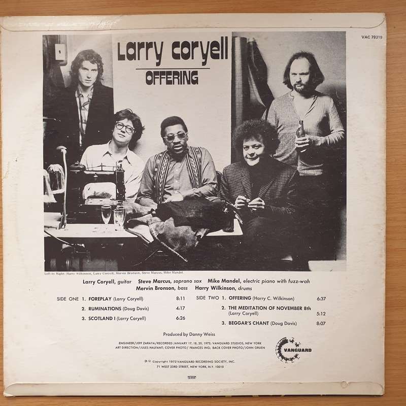 Larry Coryell  Offering  Vinyl LP Record - Very-Good+ Quality (VG+) (verygoodplus)