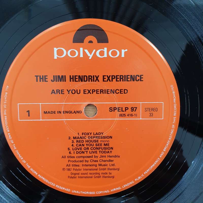 The Jimi Hendrix Experience  Are You Experienced - Vinyl LP Record - Very-Good+ Quality (VG+) ...