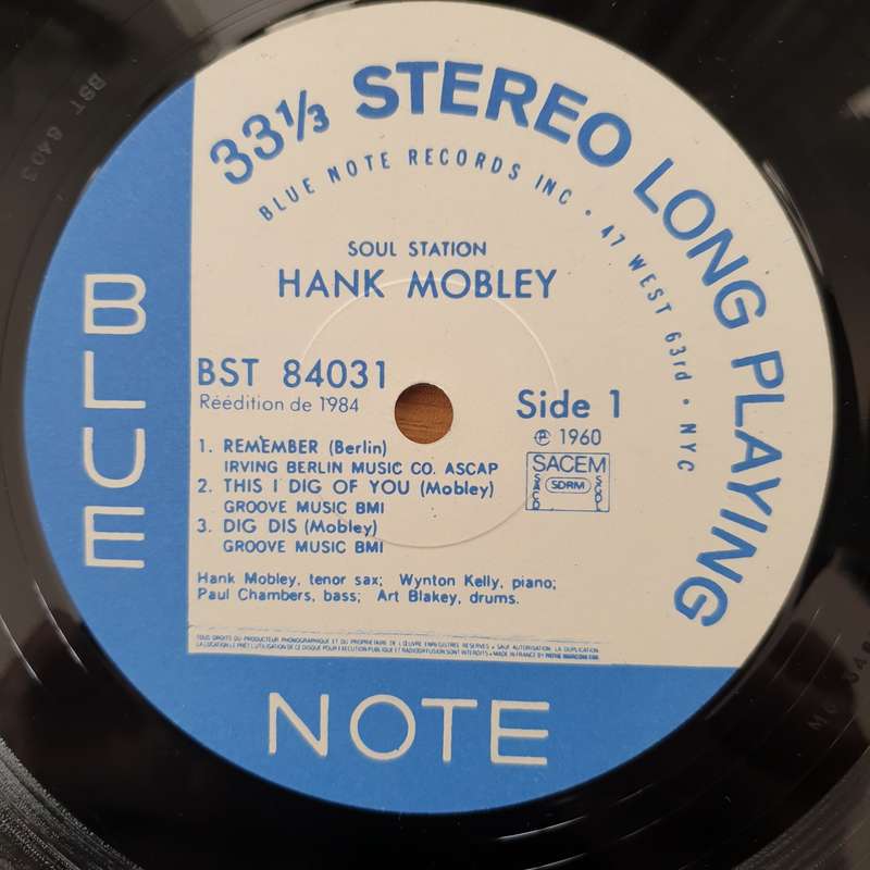 Hank Mobley  Soul Station - Vinyl LP Record - Very-Good+ Quality (VG+) (verygoodplus)