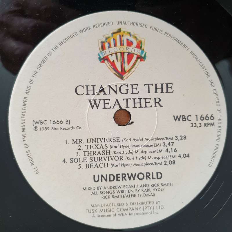 Underworld  Change The Weather   Vinyl LP Record - Very-Good+ Quality (VG+)
