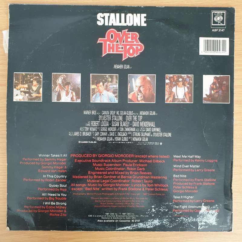 Over The Top - Original Motion Picture Soundtrack   Vinyl LP Record - Very-Good+ Quality (VG+)