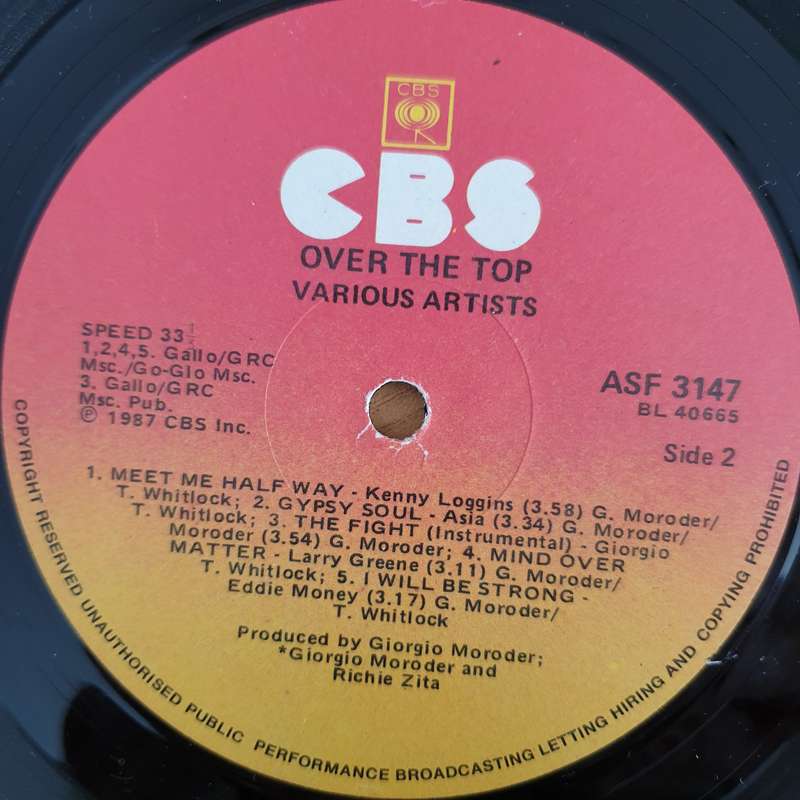 Over The Top - Original Motion Picture Soundtrack   Vinyl LP Record - Very-Good+ Quality (VG+)