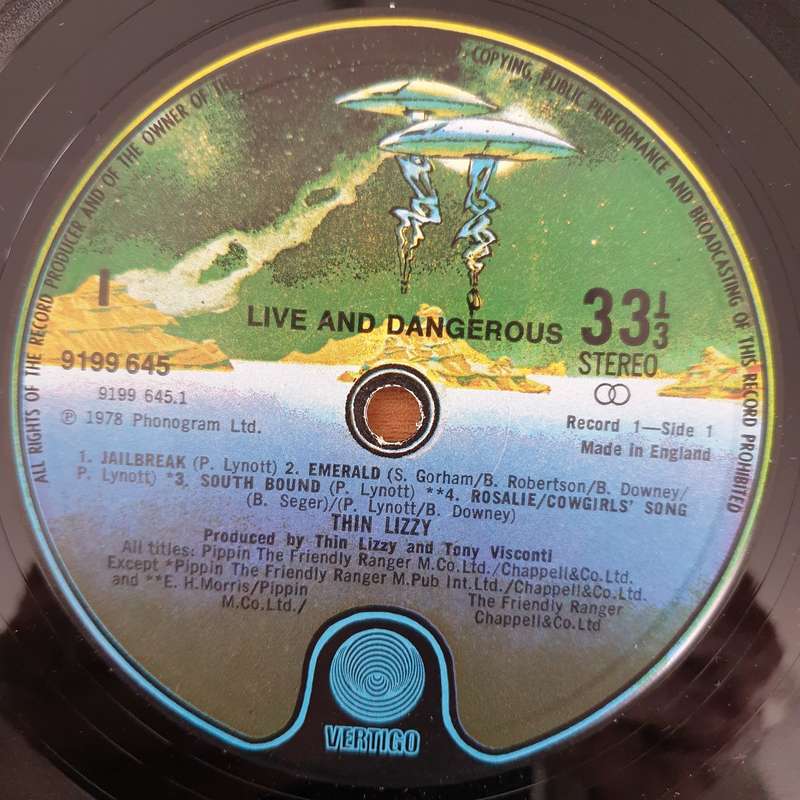 Thin Lizzy  Live And Dangerous (with original inner lyrics) (UK)  Double Vinyl LP Record...