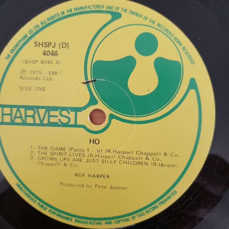 Roy Harper  HQ - Vinyl LP Record - Very-Good- Quality (VG-) (verygoodminus)