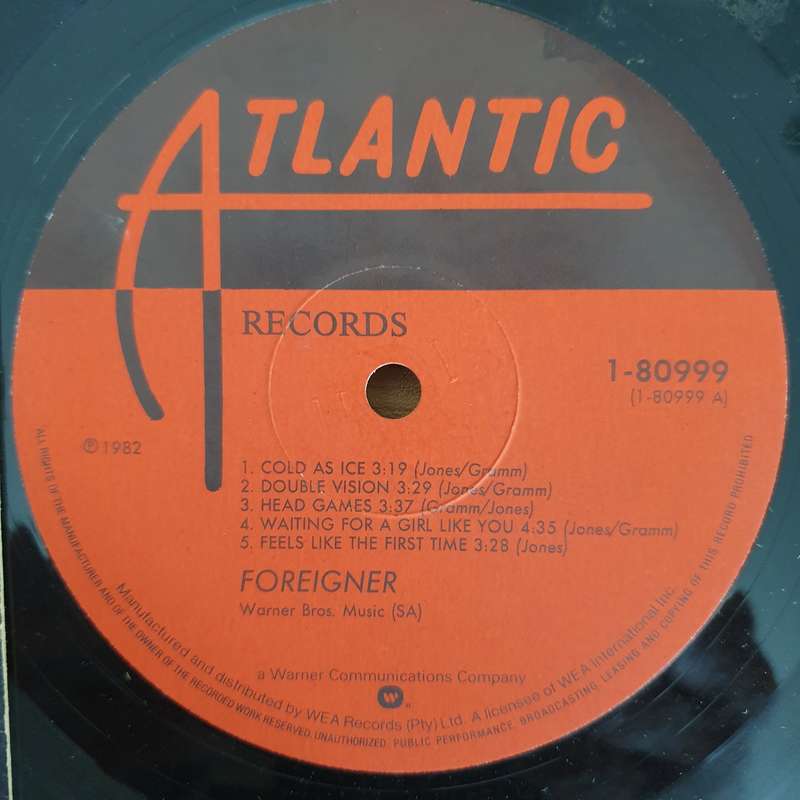 Foreigner  Records - Vinyl LP Record - Very-Good Quality (VG) (verry)