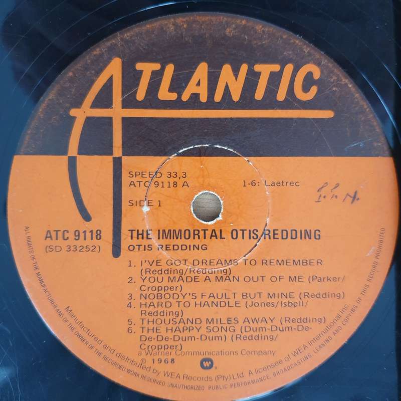 Otis Redding  The Immortal Otis Redding - Vinyl LP Record  - Good Quality (G) (goood)