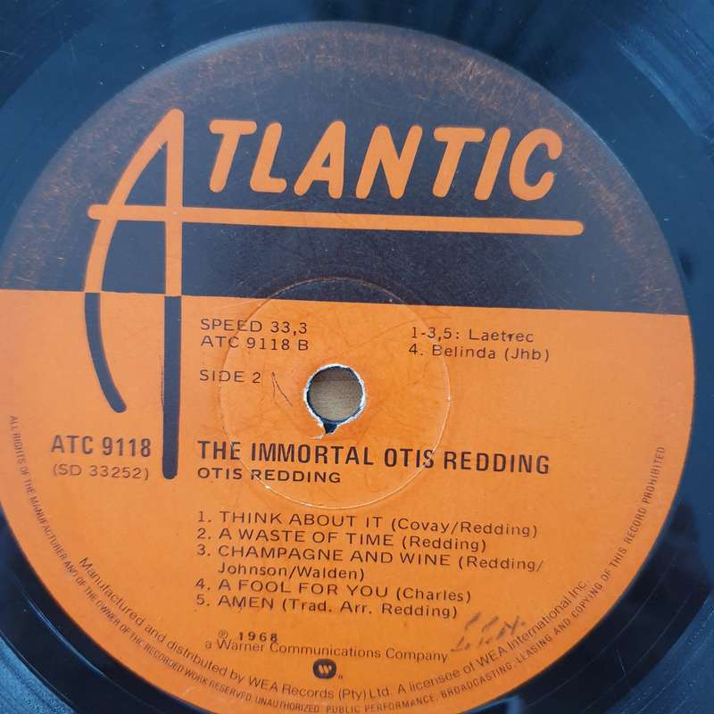 Otis Redding  The Immortal Otis Redding - Vinyl LP Record  - Good Quality (G) (goood)