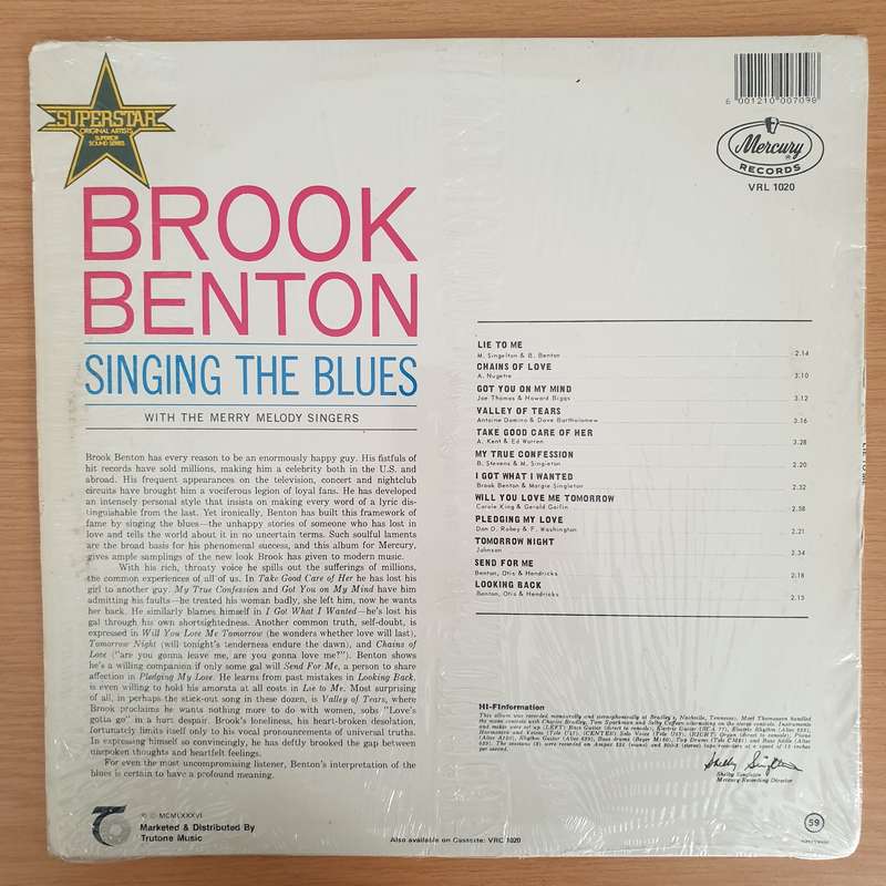 Brook Benton  Lie To Me - Brook Benton Singing The Blues - Vinyl LP Record - Good+ Quality ...