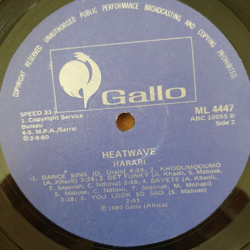 Harari  Heatwave - Vinyl LP Record - Very-Good+ Quality (VG+)