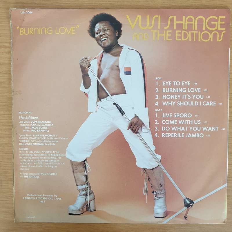 Vusi Shange and The Editions  Burning Love - Vinyl LP Record - Very-Good+ Quality (VG+)