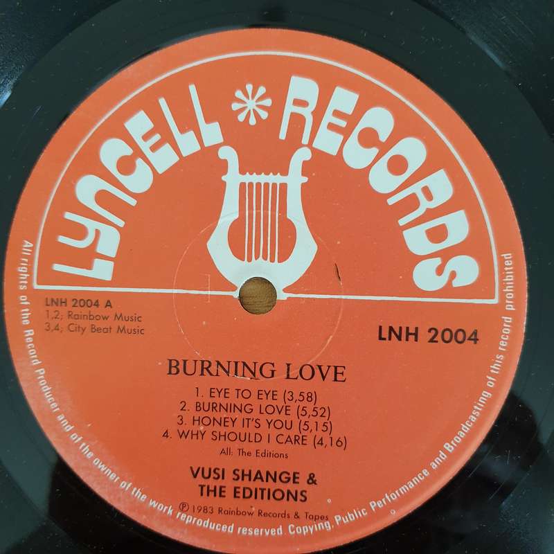 Vusi Shange and The Editions  Burning Love - Vinyl LP Record - Very-Good+ Quality (VG+)