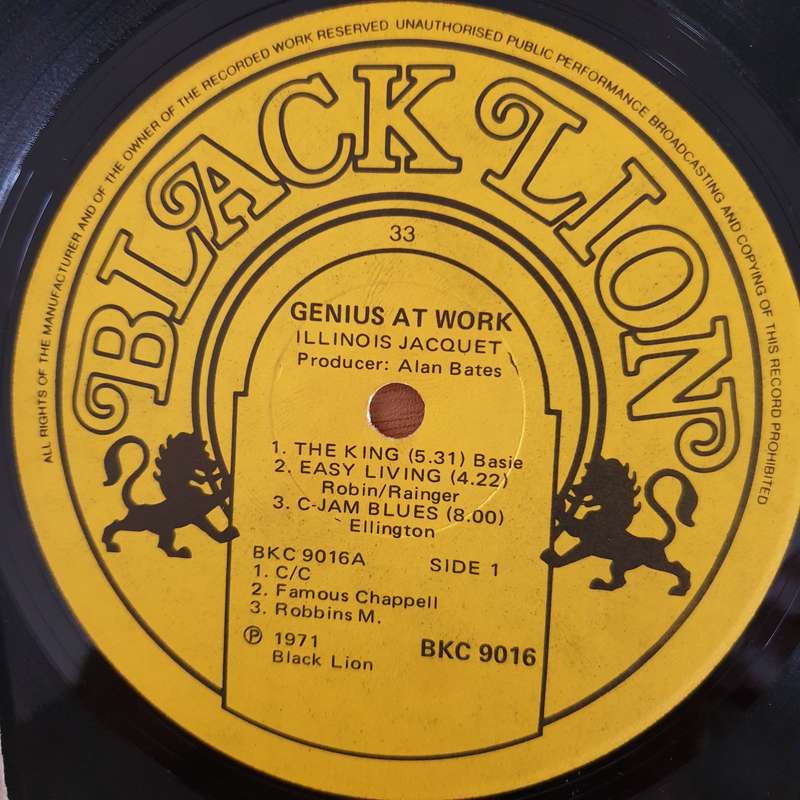 Illinois Jacquet  Genius At Work! - Vinyl LP Record - Very-Good+ Quality (VG+)
