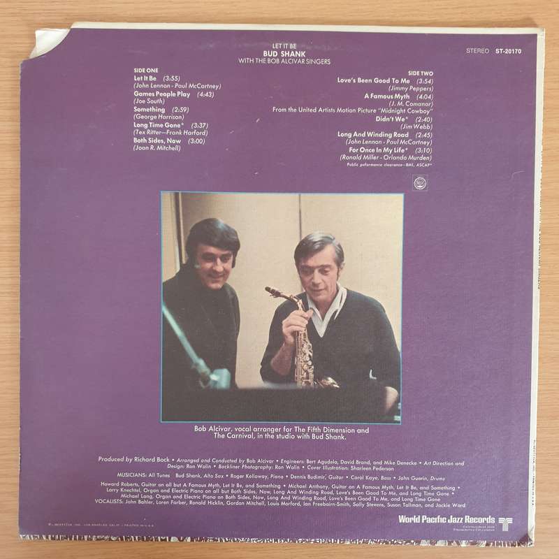 Bud Shank With The Bob Alcivar Singers  Let It Be - Vinyl LP Record - Very-Good Quality (VG)  ...