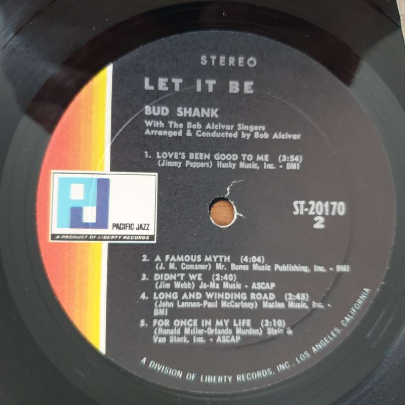 Bud Shank With The Bob Alcivar Singers  Let It Be - Vinyl LP Record - Very-Good Quality (VG)  ...