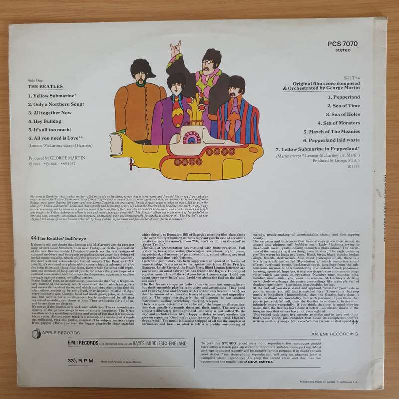 The Beatles  Yellow Submarine - Vinyl LP Record - Very-Good+ Quality (VG+) (verygoodplus)