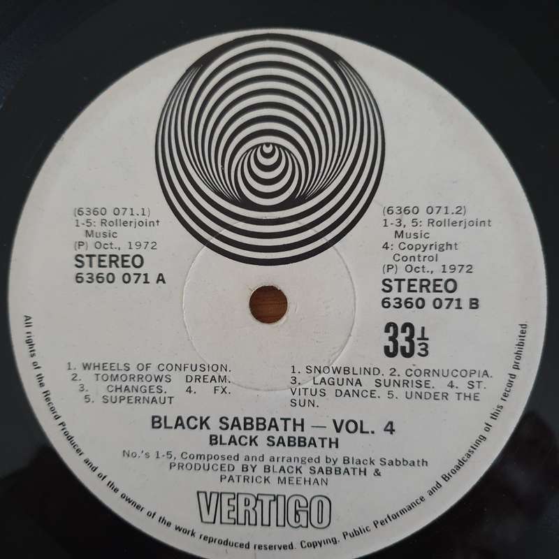 Black Sabbath  Black Sabbath Vol 4 - Vinyl LP Record - Very Good Quality (VG) (verry)