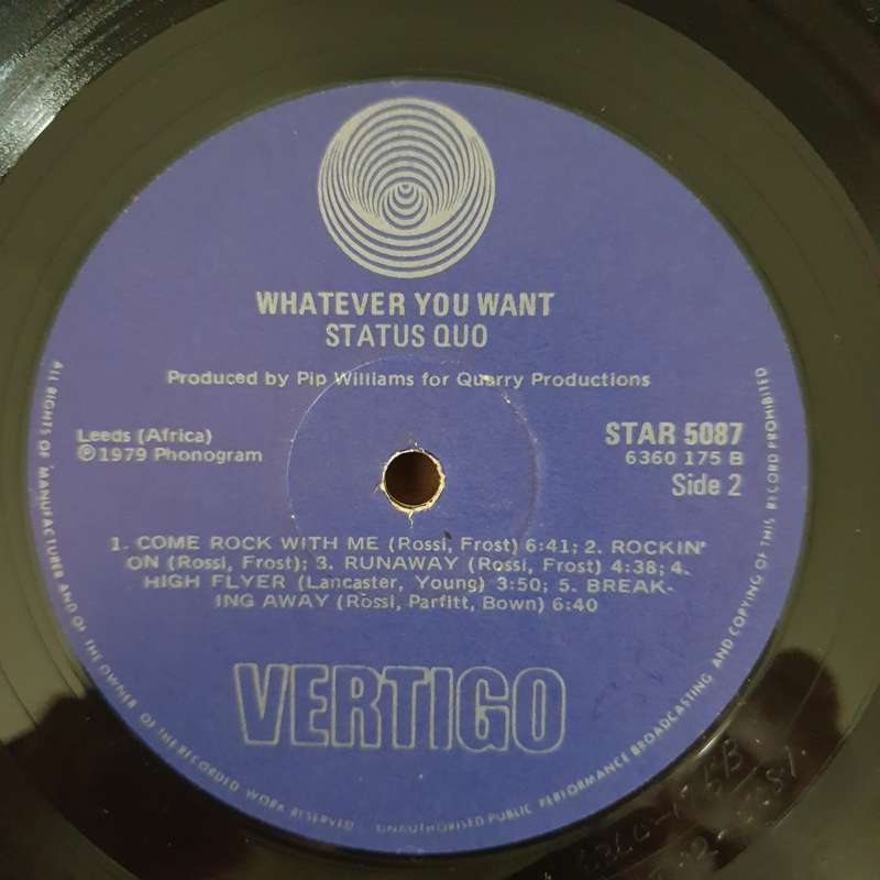 Status Quo  Whatever You Want - Vinyl LP Record - Very-Good+ Quality (VG+) (verygoodplus)