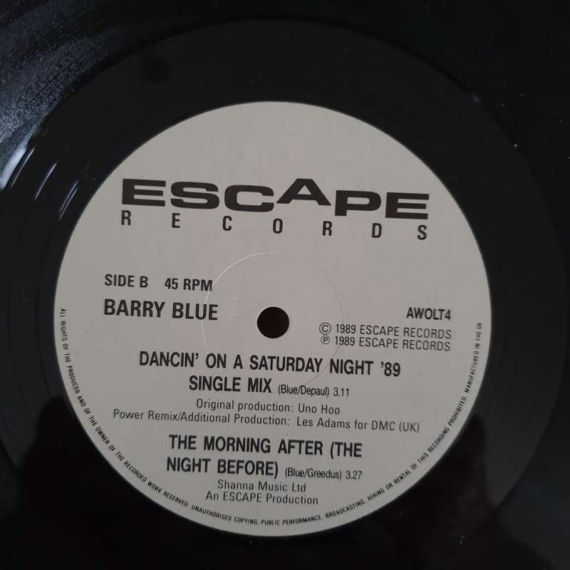 Barry Blue  Dancin' On A Saturday Night '89 - Vinyl LP Record - Very-Good+ Quality (VG+) (very...