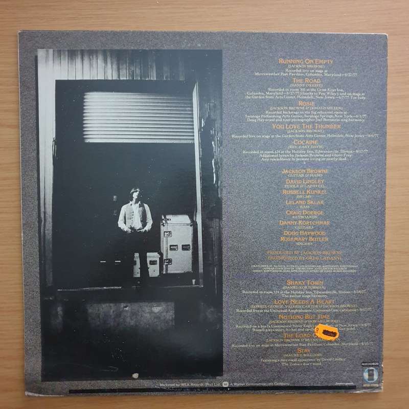 Jackson Browne  - Running on Empty  - Vinyl LP Record - Very-Good+ Quality (VG+)