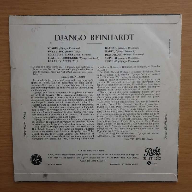 Django Reinhardt  Django Reinhardt - Vinyl LP Record - Very-Good+ Quality (VG+) (verygoodplus)