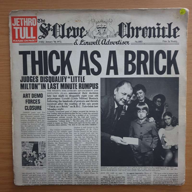 Jethro Tull  Thick As A Brick  - Vinyl LP Record - Very-Good Quality (VG)  (verry)