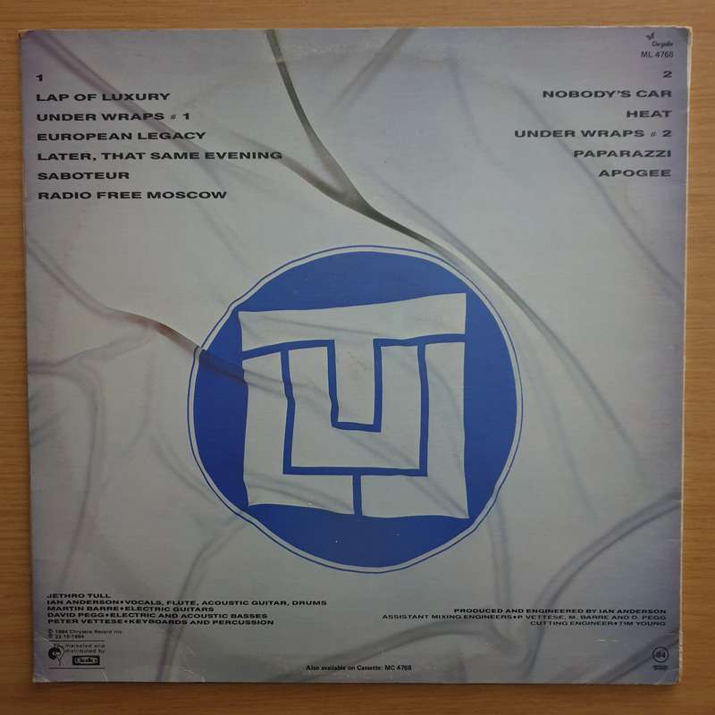 Jethro Tull  Under Wraps (with original Lyrics inner) - Vinyl LP Record - Very-Good+ Quality (...