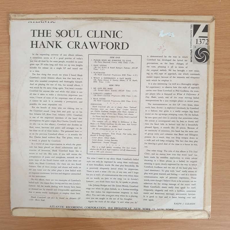 Hank Crawford  Soul Clinic- Vinyl LP Record - Very-Good+ Quality (VG+) (verygoodplus)