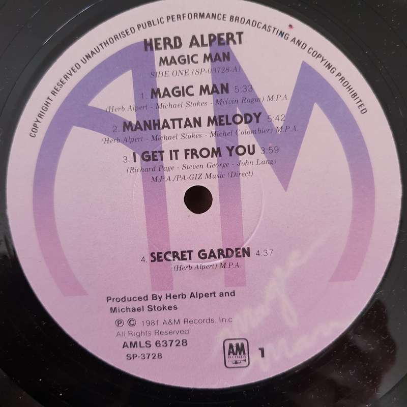 Herb Alpert  Magic Man - Vinyl LP Record - Very-Good+ Quality (VG+) (verygoodplus)
