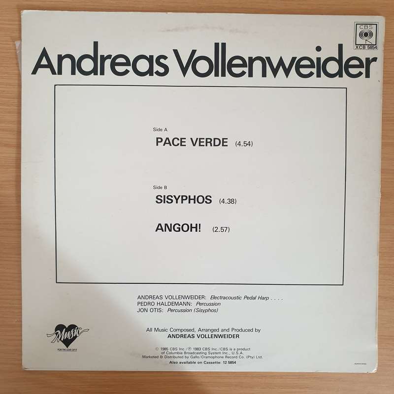 Andreas Vollenweider  Pace Verde Special 3 Track Maxi - Vinyl LP Record - Very-Good+ Quality (...