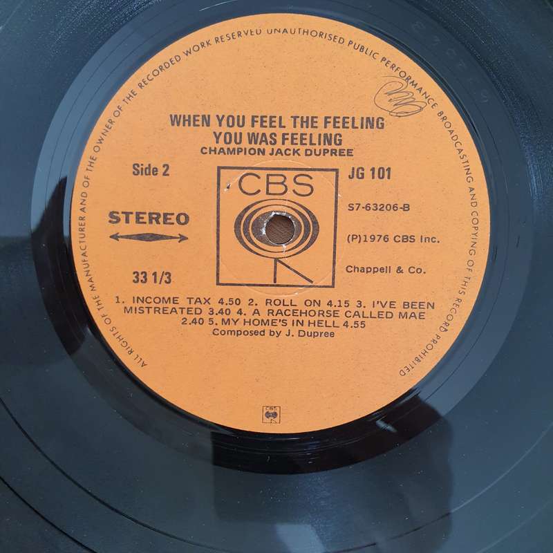 Champion Jack Dupree  When You Feel The Feeling You Was Feeling - Vinyl LP Record - Very-Good+...