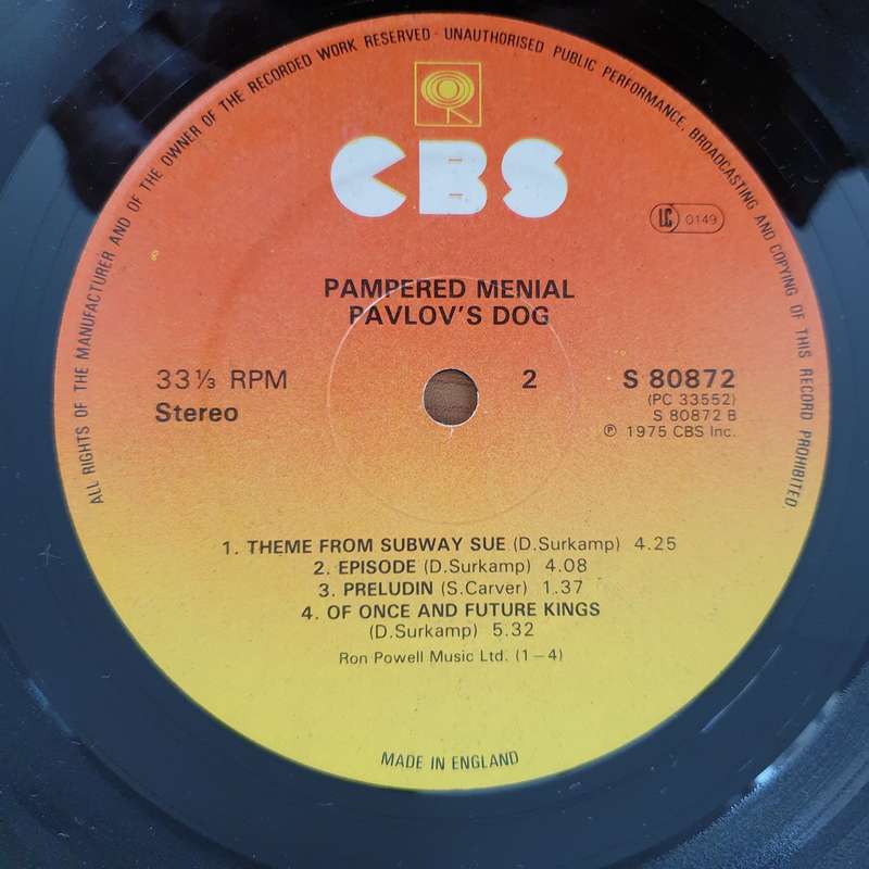 Pavlov's Dog  Pampered Menial (UK) - Vinyl LP Record - Very-Good+ Quality (VG+) (verygoodplus)
