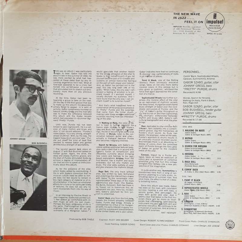 Gabor Szabo  Jazz Raga - Vinyl LP Record - Very-Good+ Quality (VG+) (verygoodplus)